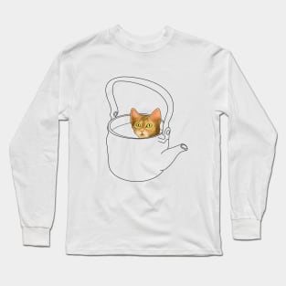 Cat in a retro kettle Long Sleeve T-Shirt